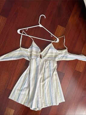 Top shop Striped Romper with Back Tie